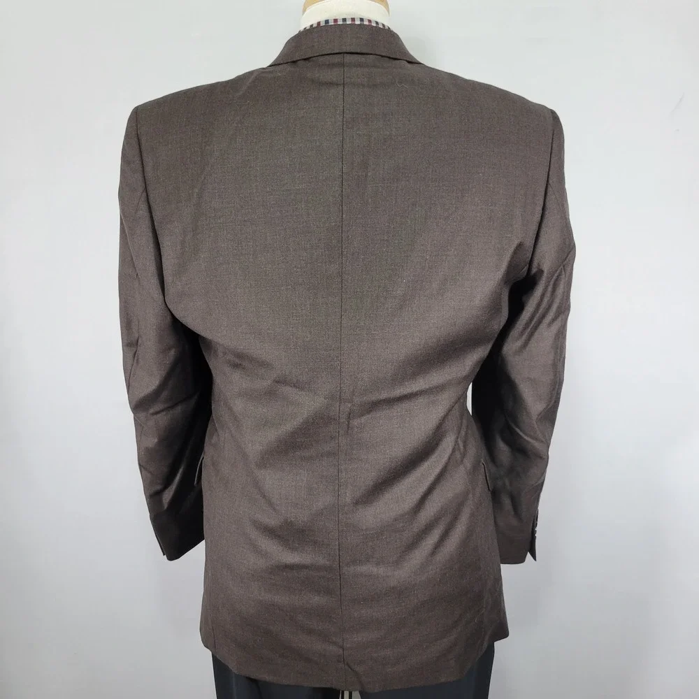 Murano Men's Sport Coat Blazer Three Button Brown Wool Made in Italy Size‎ 39R